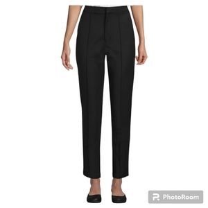 NWT (Sample) Lands' End HiRise Bistretch Pintuck Black Ankle Pants Women's 8T